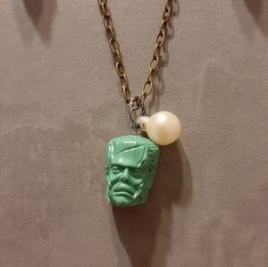 Frankinstein Head Necklace 20"
